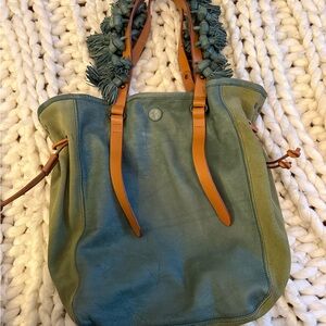 Stylish Green Leather Tote Bag